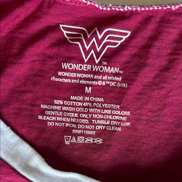 Wonder Woman Maroon V-Neck T-Shirt - Picture 2 of 3